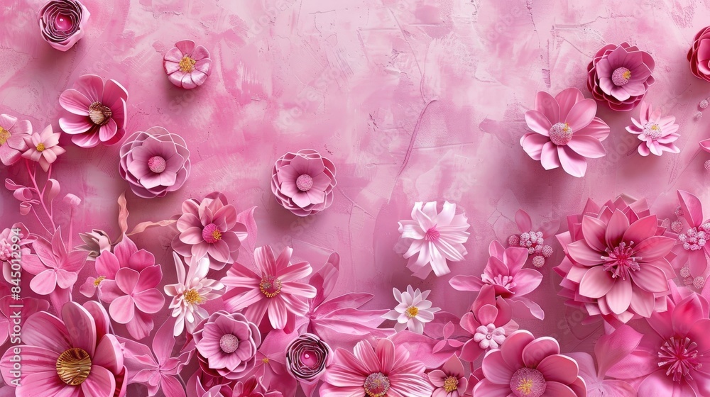 Pink background with Pinwheel flowers design Pink background with Pinwheel flowers design