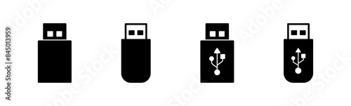 Usb icon set. Flash disk icon vector