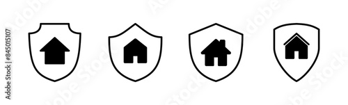 Home insurance icon set. home protection icon