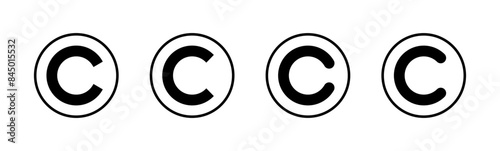 Copyright icon set. copyright symbols