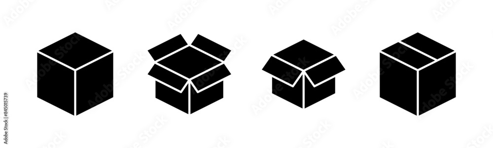 Box icon set. box vector icon, package, parcel Box icon set. box vector icon, package, parcel