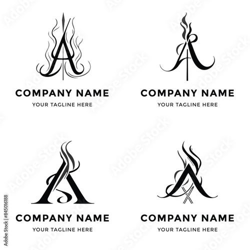 Minimalist Simple Set Of Letter A Logos Design