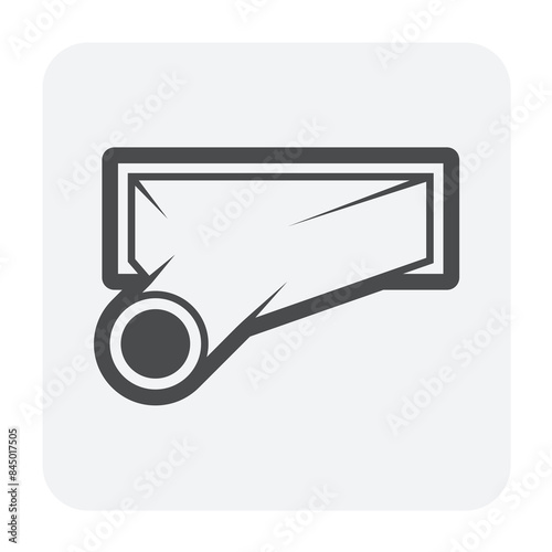 Symmetrical taper vector icon. Galvanized steel sheet for ductwork by install on ceiling to distributing supplying hot cold air in hvac or air conditioning and ventilation system.
