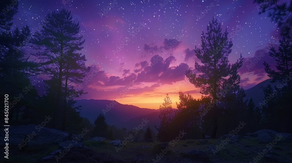 Naklejka premium Enchanting Twilight in the Forest