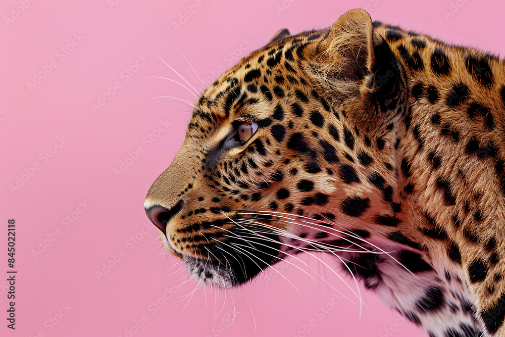 Obraz premium leopard isolated on color background