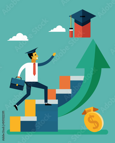 The pressure to excel and secure a highpaying job after graduation was intensified by the rising costs of education making the payoff seem less attainable.. Vector illustration