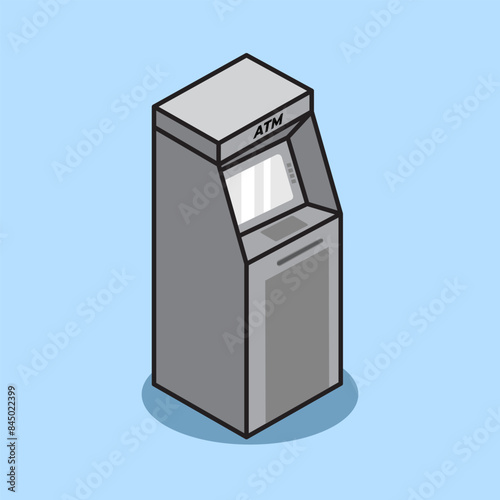 ATM Machine Cartoon Vector illustration. Vector Teller Machine. ATM Machine vector illustration
and icon for print and digital design