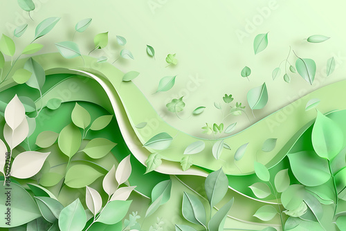 eco friendly green ecology natural poster with green leaves for design, abstract background
