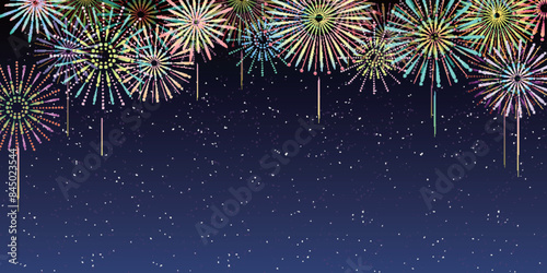 花火　夏祭り　風景　背景	