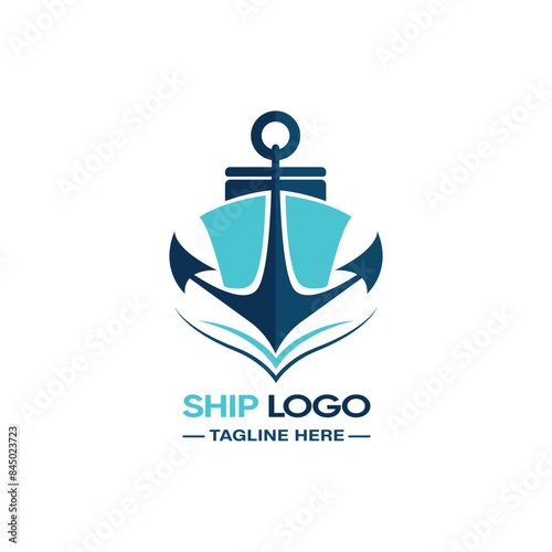 Cruise logo, ship logo, anchor logo