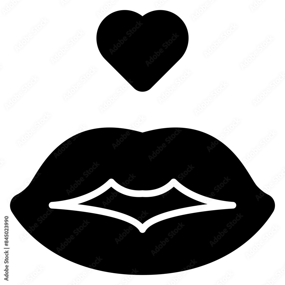 Fototapeta premium Lips Kiss Icon