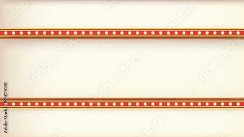 Retro advertising sign red marquee gold light board on white background. Vector illustration