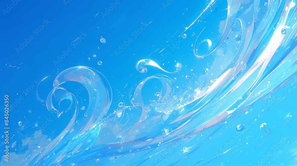 Abstract Water Swirls Against a Blue Sky Abstract Water Swirls Against a Blue Sky