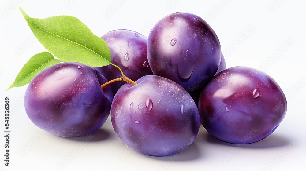 Plums clipart, isolated on white background Plums clipart, isolated on white background
