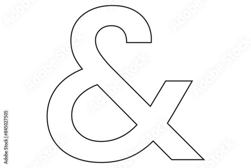 Ampersand Icon Calligraphic, Alphabet Ampersand Symbol Vector Art Illustration