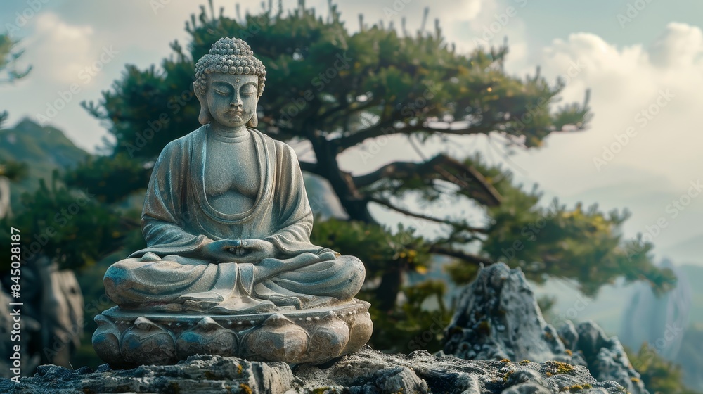 Obraz premium Serene Buddha Statue in Natural Setting