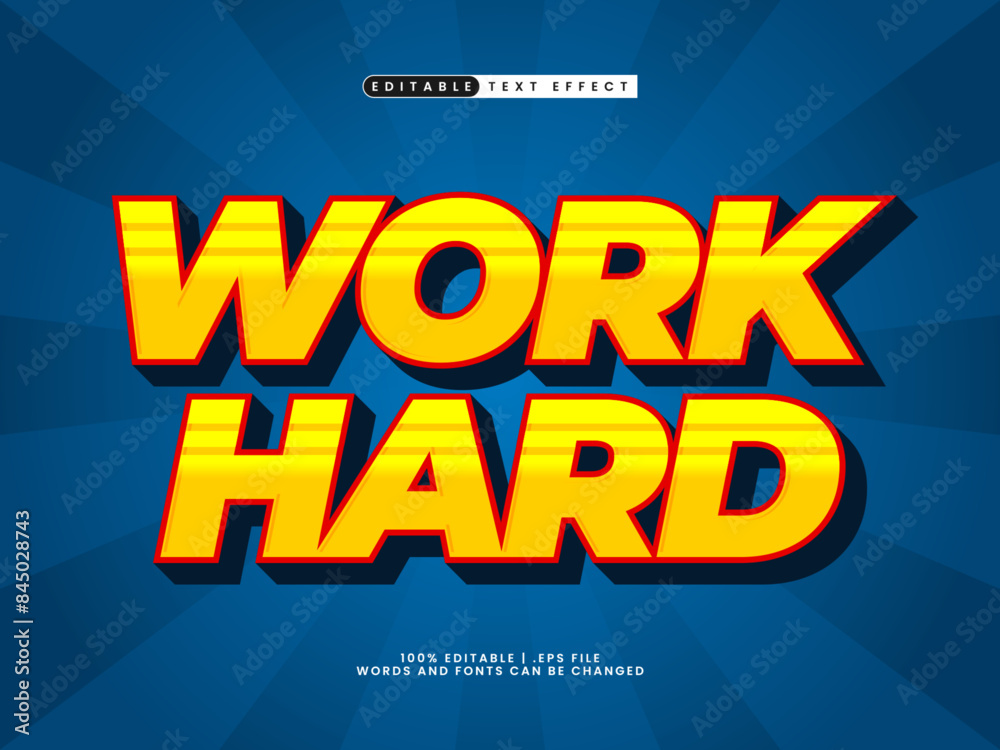 work hard editable text effect in happy and colorful text style work hard editable text effect in happy and colorful text style