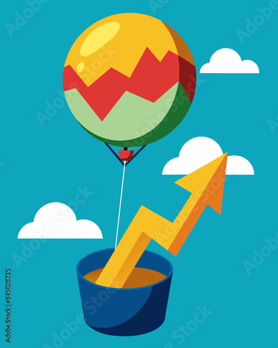 The prices of basic necessities were increasing at an alarming rate like a balloon expanding beyond its intended size.. Vector illustration
