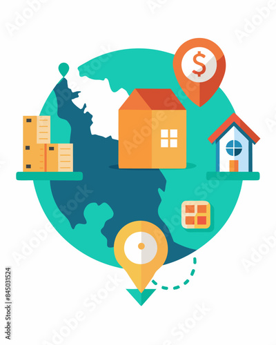 An estimation tool that accounts for regional cost differences making it easier for individuals to plan for relocating.. Vector illustration