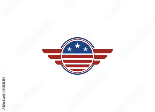 American USA military veteran tribute logo design