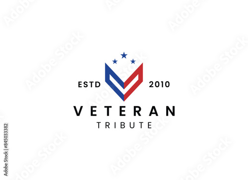 American USA military veteran tribute logo design