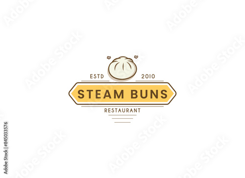 Steamed buns logo design vector template. Chinese steamed bun.