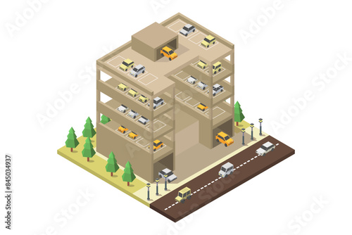 Multilevel car parking isometric