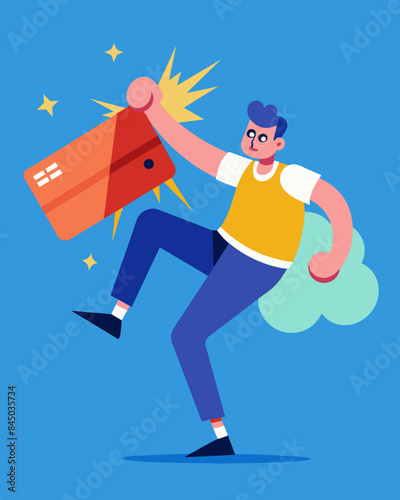 Its a punch to the gut every time I open my credit card statement and see the exorbitant interest rates that Im being charged.. Vector illustration