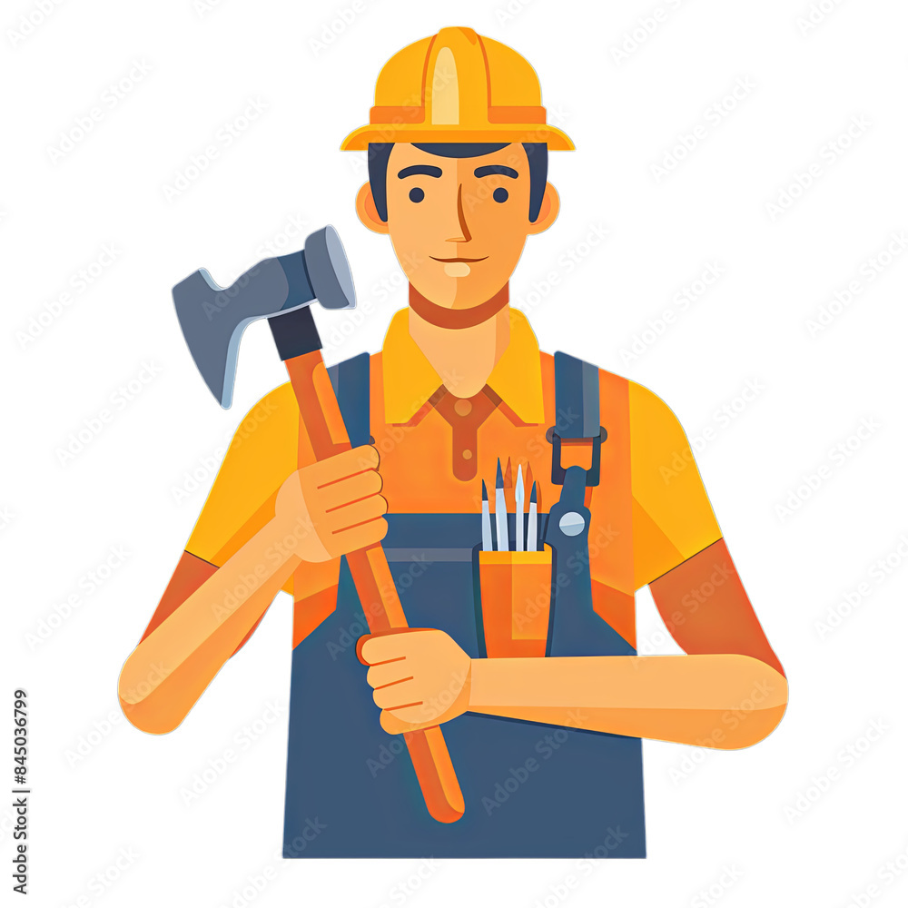 Man with hammer flat icon Man with hammer flat icon