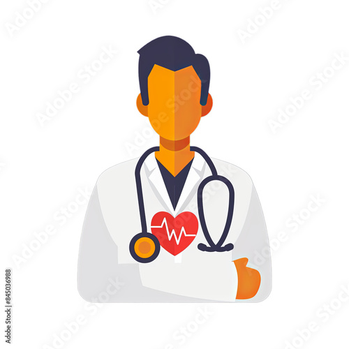 Doctor with heart flat icon