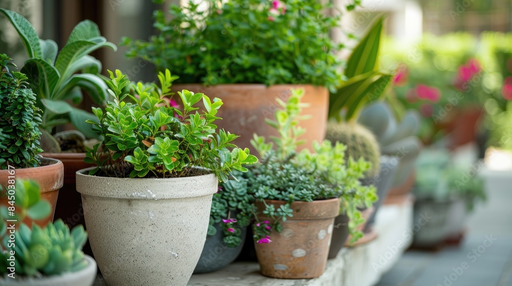 Outdoor potted green plants Outdoor potted green plants