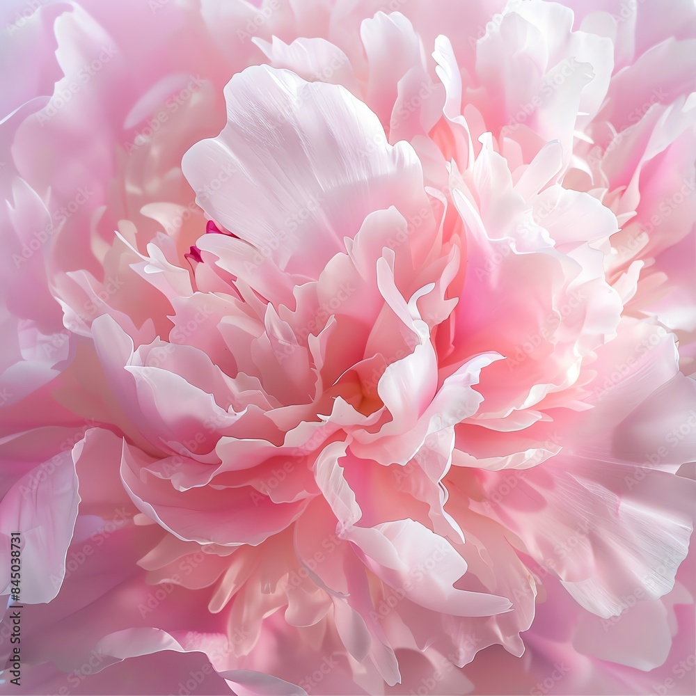 Delicate pink peony flower petals close up Delicate pink peony flower petals close up