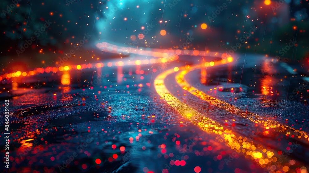 A road, like a paintbrush stroke, embodies the colorful journey of life, painted with a touch of creativity. A road, like a paintbrush stroke, embodies the colorful journey of life, painted with a touch of creativity.
