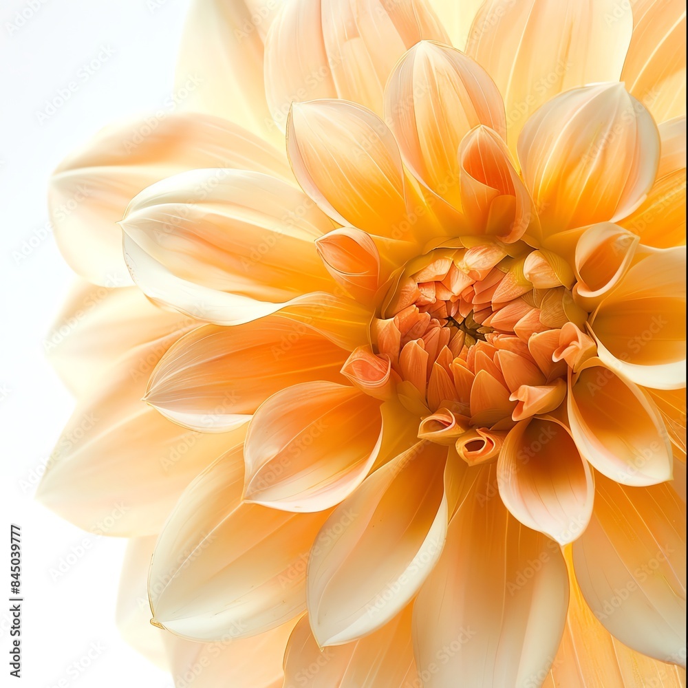 Fototapeta premium Close-up of a peach dahlia flower