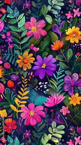 Vibrant Floral Patterns for Festive Celebrations and Invitations. 4K Wallpaper with Natural Beauty and Symbolic Blessings.Holiday greeting card packaging pattern design, invitation background, Mother'