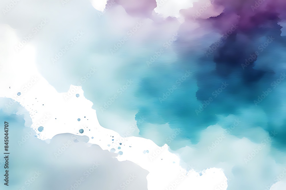 Obraz premium Grunge watercolor border background and texture, white bright tone, space for design. watercolor background