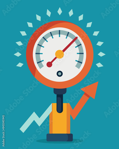 The pressure gauge displayed the frustration and anxiety felt by consumers as prices continued to rise.. Vector illustration