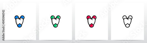 Cartoon Comic Style Tooth Dentist Letter Initial Logo Design Y