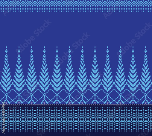 Print blue fabric.
