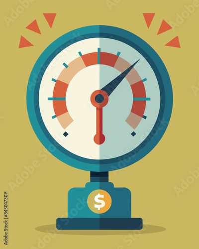 The pressure gauge was a constant reminder of the burden that inflation p on the economy.. Vector illustration