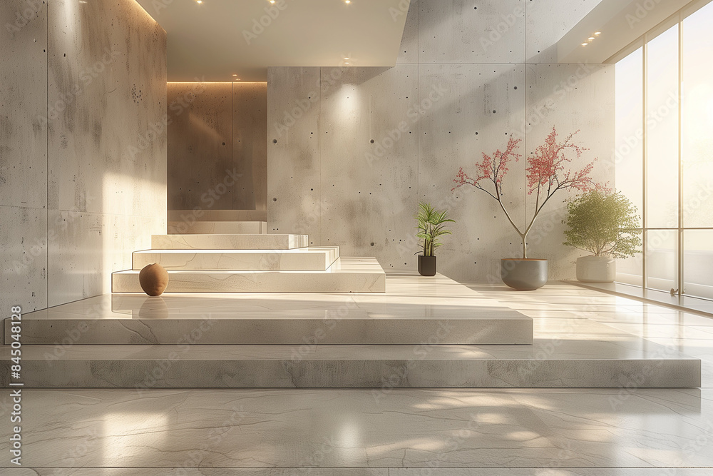 Stunning Clutter Free Concrete Apartment Interior image