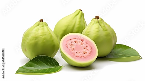 green guava fruit white background photo