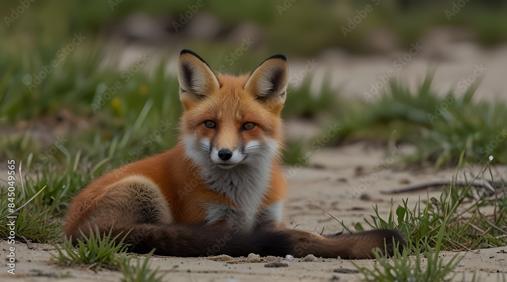 Wild baby red foxes cuddling at the beach June 2020 No.generative.ai Wild baby red foxes cuddling at the beach June 2020 No.generative.ai