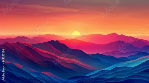 Abstract Mountain Sunset. © MNFTs