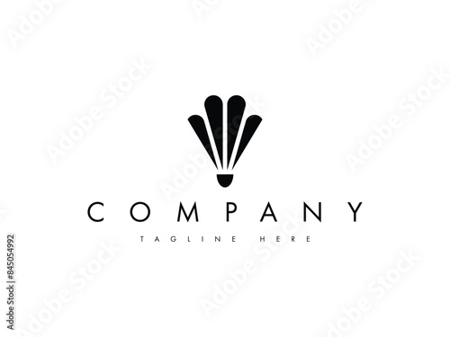creative badminton shuttlecock logo design