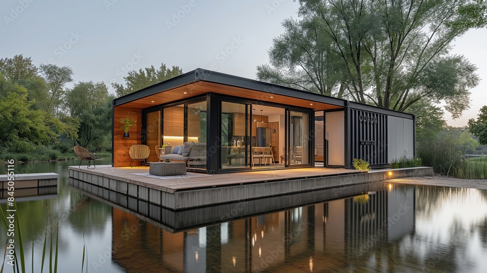 Serene Blue Container Homes by the Lake Serene Blue Container Homes by the Lake