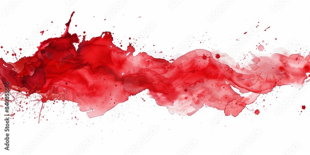 Ethereal Watercolor Texture Elements on Red Ink Background - Serene 4K ...