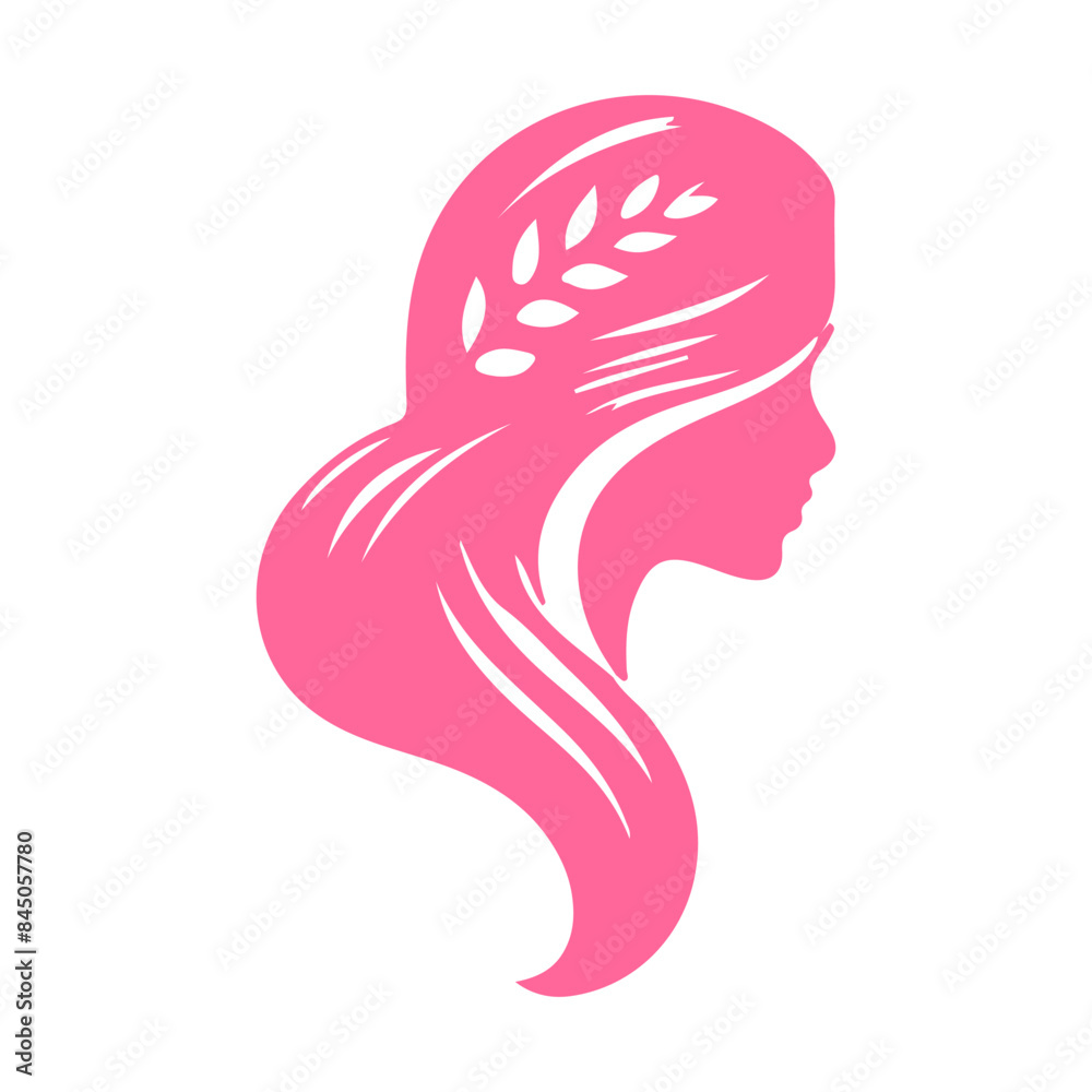 womans hair style stylized sillhouette, beauty salon logo template womans hair style stylized sillhouette, beauty salon logo template