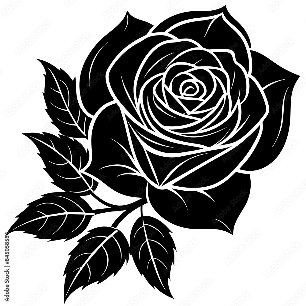 black rose vector illustration	