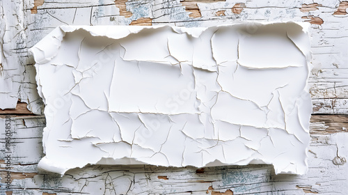 Abstract crack texture backgroud, plaster surface separated from each other on wooden background, 3D illustration.	